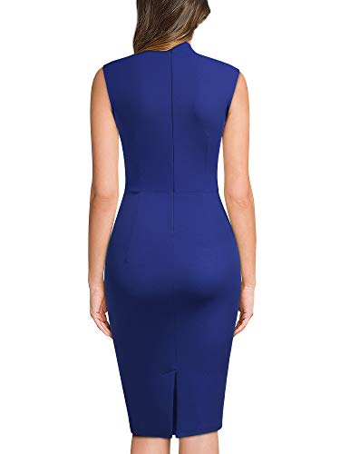 Image of Miusol Women's Retro 1950s Style Half Collar Ruffle Cocktail Pencil Dress
