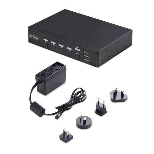 Image of StarTech 4-Port Multi-View DisplayPort KVM, Mouse Roaming, 4K 60Hz, Switch