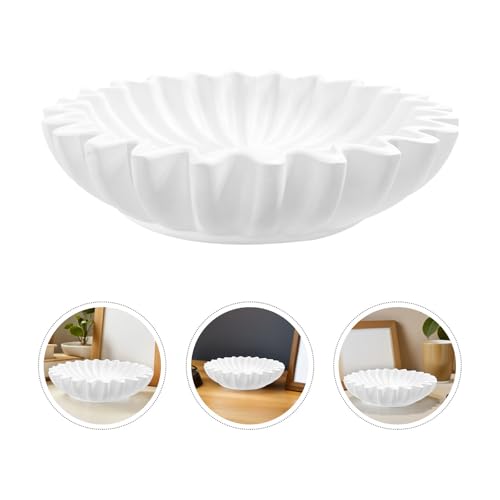 Cuenco decorativo blanco de resina con forma delicada de diseño exclusivo 8