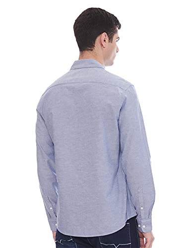 Image of Marks & Spencer Mens Solid Polyester Blend Collared Neck Regular Fit Easy Iron Shirt (Pack of 2)