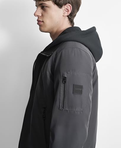 Image of DKNY Men's Water Resistant Hooded Durable Casual Jacket