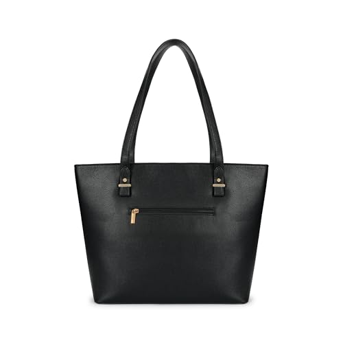 Image of Fastrack PowerCarry Tote for Women, Semi-PU Faux Leather Tote with Zip Closure and Comfy Strap, Spacious 15.12L Handbag for Office, College, or Casual Outfits, Large Tote Bag for Women