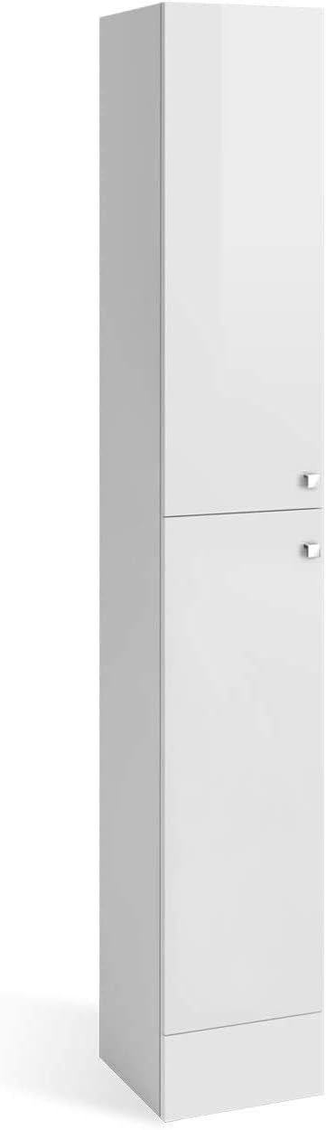 1900x300mm Harper Gloss White Tall Storage Cabinet - Floor Standing