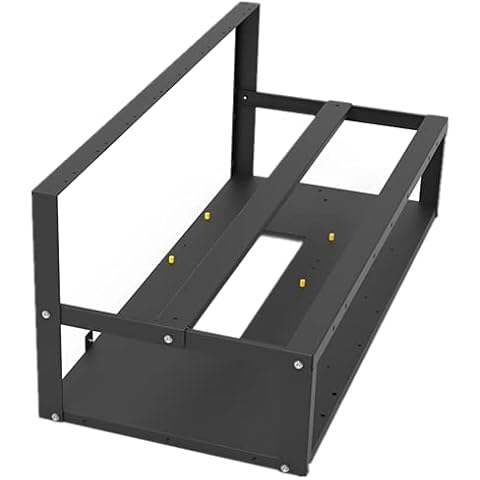 Mining Rig Frame,Springhall Steel Open Air Miner Mining Frame Rig Case Up to 8 GPU for Crypto Coin Currency Bitcoin Mining Accessories Tools -Frame Only, Fans & GPU is not Included Cover