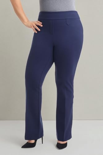 Image of Rekucci Curvy Woman Secret Figure Knit Bootcut Plus Size Pant w /Tummy Control