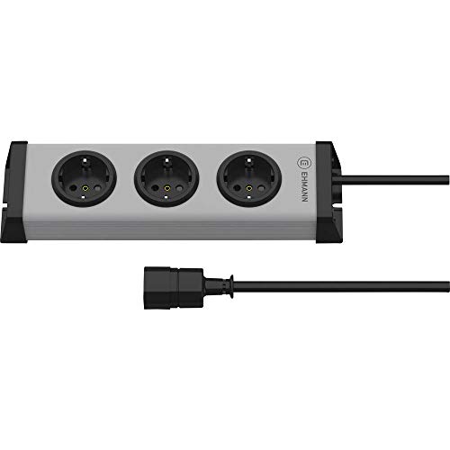 Preisvergleich Produktbild Ehmann Steckdosenleiste ohne Schalter 3fach Grau Schutzkontakt Vario Linea