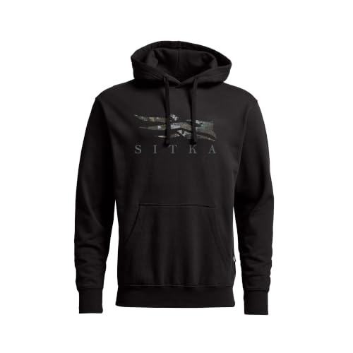 SITKA Icon Optifade Pullover Hoodie - Everyday Mens Sweatshirt Black EV Large