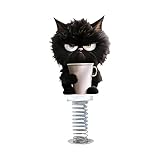 Shy Kitty Bobble Décoration de tableau de bord de voiture en forme de chat rebondissant pour bureau   Cadeau amusant pour toutes les occasions   Cadeau amusant pour les amateurs de voiture (C)