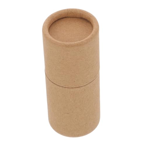 HONITANO 牛皮紙製精油用丸型厚手紙筒ケース 耐衝撃クラフトチューブ収納容器 卓上整理用