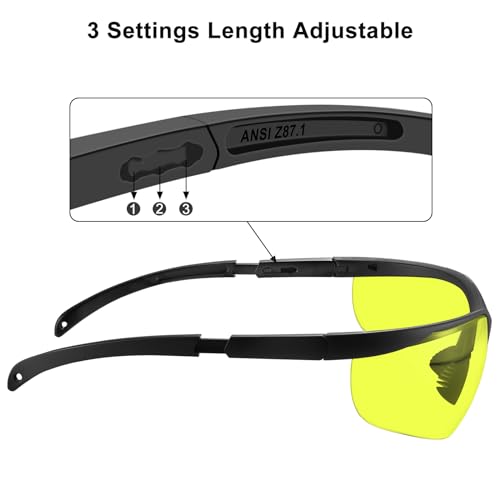 Image of xaegistac Safety Glasses Anti-fog Shooting Glasses, ANSI Z87 Shooting Eyewear Eye Protection with Hard Case