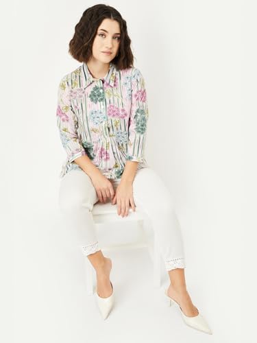 Image of Max Women's Cotton Blend Printed Regular Kurta