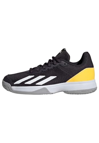 adidas Courtflash Tennis Shoes, Scarpe, Aurora Black/Cloud White/Spark, 31 EU