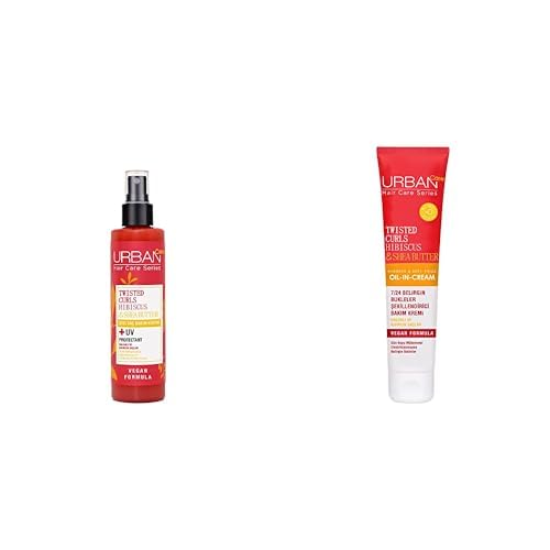 URBAN Care Twisted Curls Hibiscus & Shea Butter Kıvırcık ve Dalgalı Saçlara Özel Sıvı Saç Bakım Kremi 200 ml- Vegan x Durulanmayan Bakım Kremi 175 ml- Vegan
