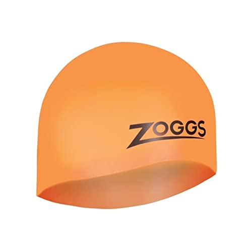 Easy-fit silicone swim cap, Comfortable Fit, Hydrodynamic Design, Latex Free, Orange
