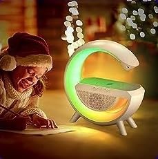 esportic - Bluetooth Speaker with 15W Wireless Charger Atmosphere Lamp LED Table Lamp & FM Radio Smart Speaker Rechargeable Desk Lights Bedside Lamp Night Light for Bedroom Living Room (B0D921GWS2) Amazon Price History, Amazon Price Tracker