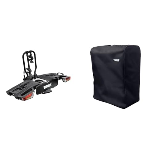 Thule Easyfold XT Portabicicletas engache de Remolque para 2 Bicicletas Negro con Bolsa de Transporte