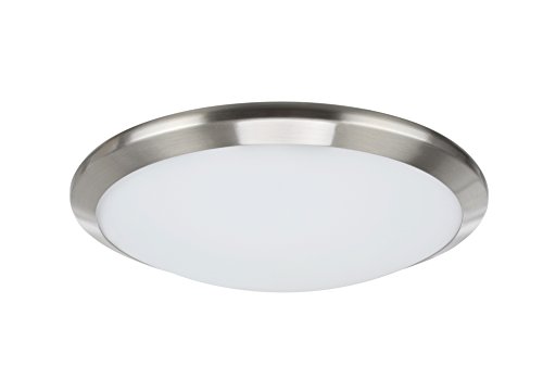 🛒 Crazy Deals Aspen Creative Satin Nickel 63003S-1 Small LED Flush Mount Finish with Glass Shade