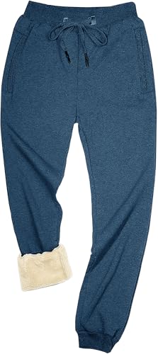Yeokou Mens Winter Warm Sherpa Lined Active Thermal Jogger Fleece Sweatpants Pant