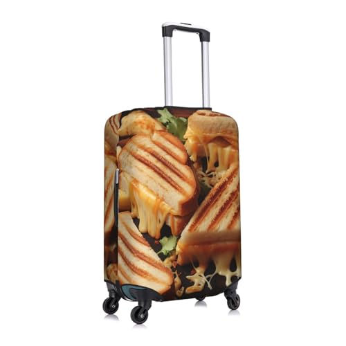 Cheese Sandwiches Travel Luggage Cover Suitcase Protector Washable Elastic Suitcase Cover Anti-Scratch Luggage Protector X-Large Travel Suitcase Baggage Cover Fits 18-32 Inch Suitcase3