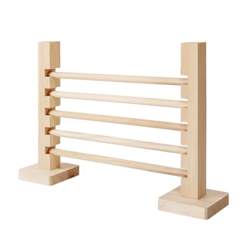 Rennmaus Jump Barrier Holz-Hürde Sprungbarriere Hindernis Holzstange verstellbar für Hamsterkäfig Zubehör