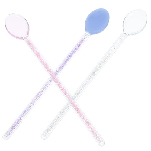 POPETPOP 3個 耐熱ガラススプーン 長柄コーヒースプーン 飲料用 ラテ アイス 撹拌 おしゃれな 手作り 調理用器具 再利用可能