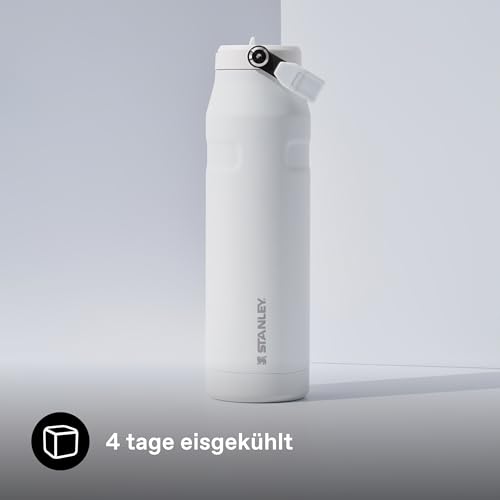 Stanley 1913 Flip Straw Trinkflasche mit Strohhalm 1.06L - Thermobecher Kühlt 17 Stunden - 4 Tage Eisgekühlt - BPA-frei - Auslaufsicher - Für Getränkehalter - Spülmaschinenfest - Frost 5