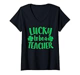 Photo Gallery donna lucky to be a teacher - maglietta da giorno di san patrizio maglietta con collo a v Photo Gallery donna lucky to be a teacher - maglietta da giorno di san patrizio maglietta con collo a v