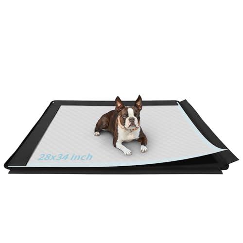 Image of Dog Pee Pad Holder, Puppy Pad Holder, 14 Powerful Magnetic Clips, Indoor Dog Potty, Oxford Cloth Material, Fit 34x28 Pad, Black