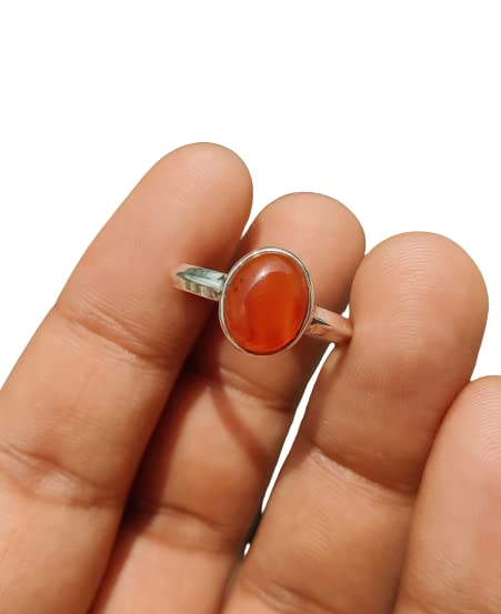 Product image of Anello in corniola Anello unisex con pietra preziosa in corniola naturale Anello in argento sterling 925 Gioielli fatti a mano con pietre di nascita