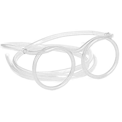 Novelty Plastic Eyeglasses Silly Twisty Loop Straws (Random Colour)