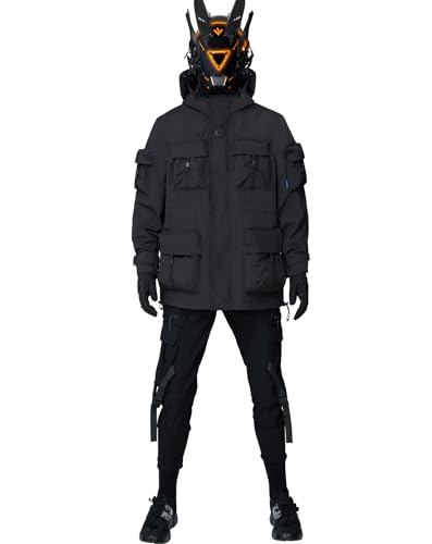 Image of MFCT Men's Techwear Waterproof Windbreaker with Funnel Hoodie