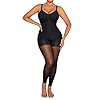SHAPELLX Full Body Shapewear for Women Body Shape Tummy Control Sheer Footless Pantyhose Compression Tights Black Medium