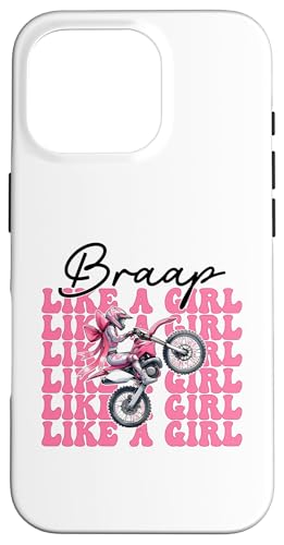 ダートバイク 女の子 モトクロス ダートバイク Braap Like A Girl スマホケース iPhone 16 Pro 用