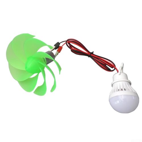 Gdfnmogo Kit de générateur d'éolienne, lames ABS + PP de 120 mm avec moteur en métal, sortie 0,1-22 V pour projets d'énergie renouvelable, utilisation éducative scientifique