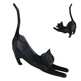 Estatuilla De Gato | Sujeta Libros Felino,Reposador De Libros Decoración Adultos Postura Estirada Potenciador Espacio