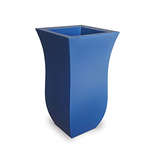Mayne Valencia 30In Tall Planter - Neptune Blue - 16In X 16In X 30In - With Removable Plug, Polyethylene (5874-Nb) #TOP1