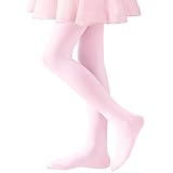 Coziwill Socks Ballet Tights Girls Dance Tights School Girl Footed Leggings Kids Ultra Soft Pantyhose Stockings 5-8 Years Kids 1 Pack (Pink)