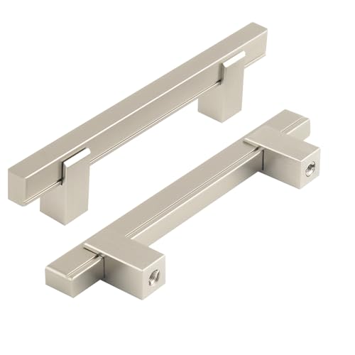 funifiti 5 Pack Adjustable Drawer Pulls Kitchen Handles for Cabinets Brushed Nickel Closet Door Pulls Dresser Pull Handle 3 to 4.5 Hole Centers(Pre-Set Hole spacing:3.8)