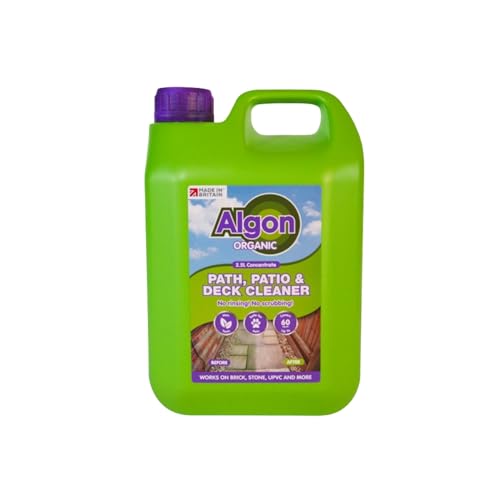 Algon Organic Path Patio & Deck Cleaner Concentrate No Rinsing No Scrubbing Non-Toxic Outdoor Cleaner for Brick Stone Concrete & UPVC Pet Safe Made in Britain 2.5L
