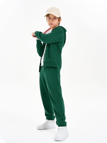 Image of Haloumoning Boys Sweatsuits Kids Active Zip Hoodie Sweatershirt and Jogger Sweatpants 5-14 Years