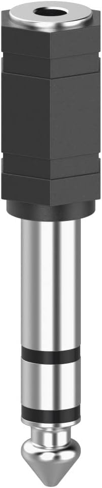 Imán - Adaptador Jack 3,5 mm a 6,35 mm Macho | Estéreo, Aleación de Zinc, para Piano, Guitarra, Auriculares, Mesa de Mezclas