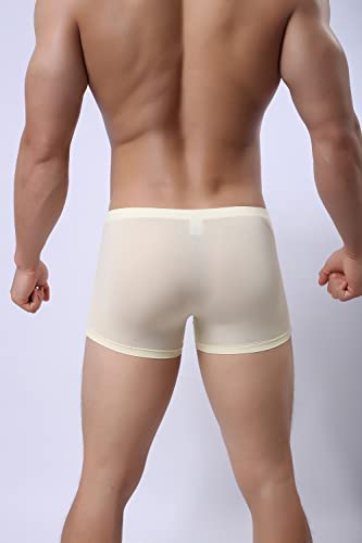 Men's Ice Silk Solid Color Separate Pouch Boxer Briefs4
