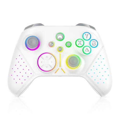 Gamrombo Wireless Controller für Xbox Series X|S, Xbox One, PC, iOS/Android, Bluetooth Kabelloser Gamepad mit RGB-Light, Dual Vibration, TURBO, Macro, 3,5mm Audiobuchse