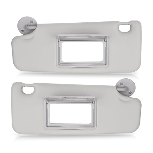Grey Left Driver & Right Passenger Side Sun Visor Compatible with Chevy Sonic 2012 2013 2014 2015 2016 2017 2018 2019,Spark 2013 2014 2015 2016 Replace# 95327507,95327509