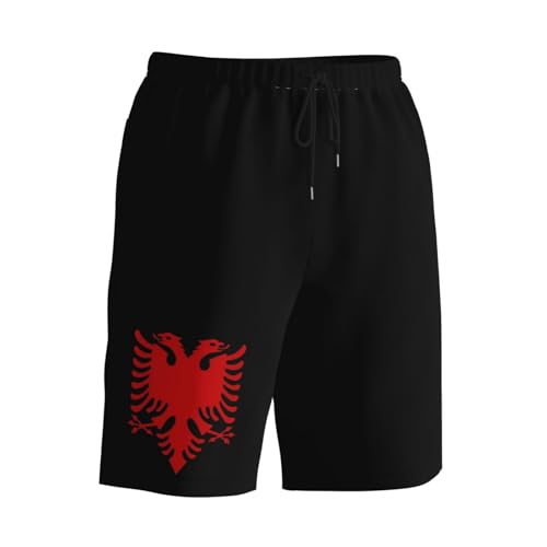 Albanian Flag Men's Quick-Dry Board Shorts 7" - Swim Trunks Summer Hawaii Beach2