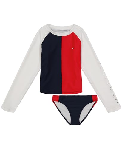 Tommy Hilfiger Girls' Two-Piece Bikini Swimsuit with UPF 50+ Sun Protection, Quick Drying Bathing Suit