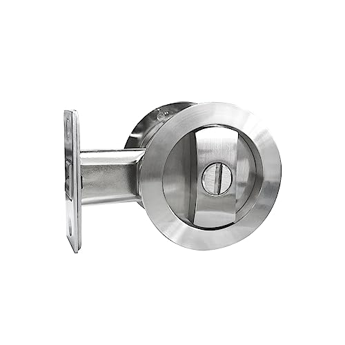 Cerradura redonda de bolsillo con privacidad para puerta, manija empotrada invisible, herraje para puerta de 1 3/8” a 2 31/32” de grosor miniatura 1