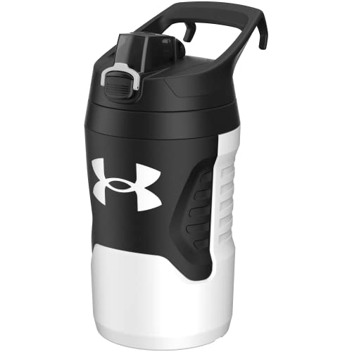 Image of Under Armour 32 oz Insulated Water Bottles - Sports Water Jug with Fence Hook, Leak Resistant for Baseball, Football & More, 32 oz Insulated, White /Black