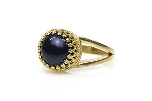 Bague Perle Noire Anémone en version fait main de haute joaillerie