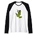 Adorable grenouille verte grimpante - Art vectoriel Manche Raglan